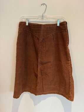 Women’s Hennes Corduroy Brown Knee Length Mini Skirt Size 14